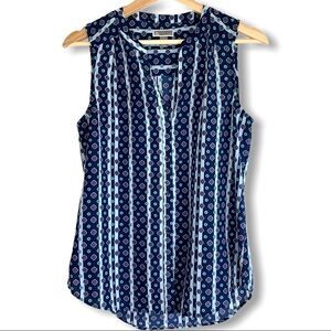 Chelsea 28 Printed Split Neck Striped Tank Top